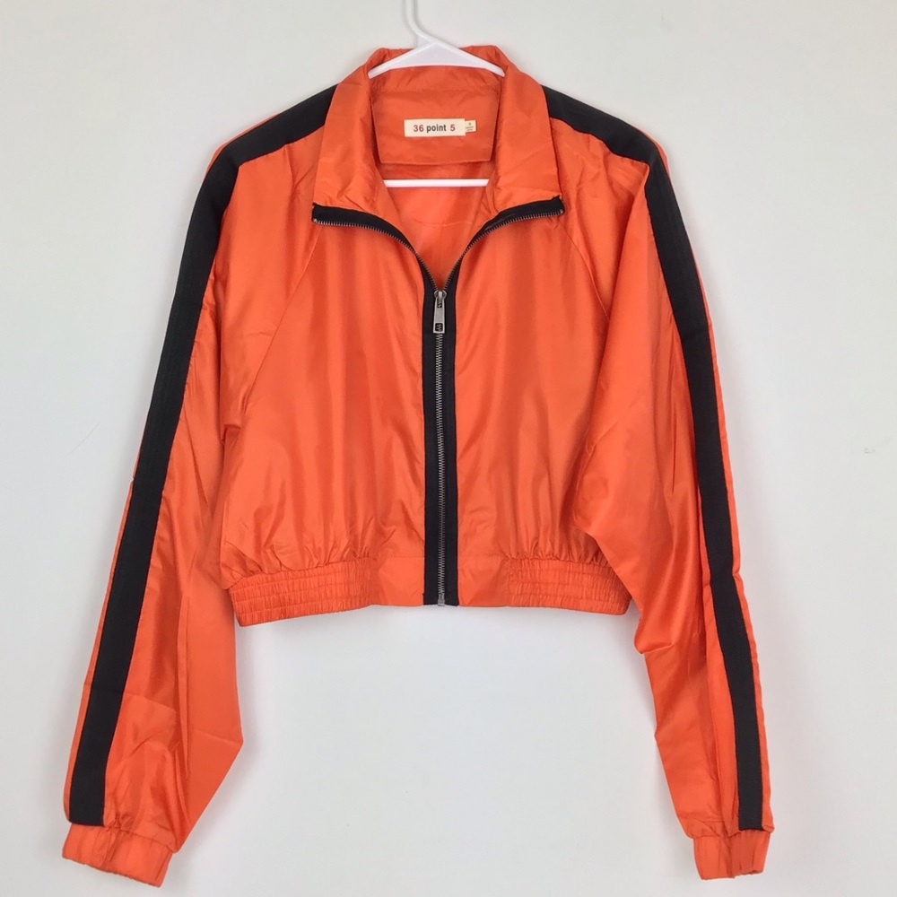 Women’s Colorblock Cropped Windbreaker Jacket NEW
